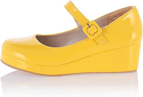 Parisuit Womens Mary Jane Wedge Platform Shoes Ankle Strap Pumps | Round Toe, Patent Leather, Sweet Lolita Shoes in Saudi Arabia