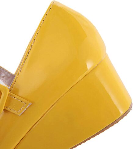 Parisuit Womens Mary Jane Wedge Platform Shoes Ankle Strap Pumps | Round Toe, Patent Leather, Sweet Lolita Shoes in Saudi Arabia