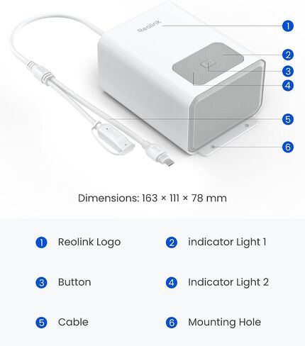 REOLINK High-Capacity Solar-Powered Battery Pack, Compatible Battery Cameras, Outdoor Use, RLA-BP1 in Saudi Arabia