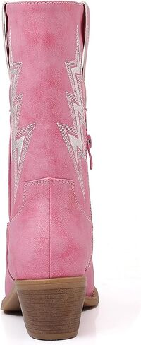 GLOBALWIN Women's Cowgirl Boots Mid Calf Western Cowboy Boots For Women Comfortable Low Heel With Zipper in Saudi Arabia