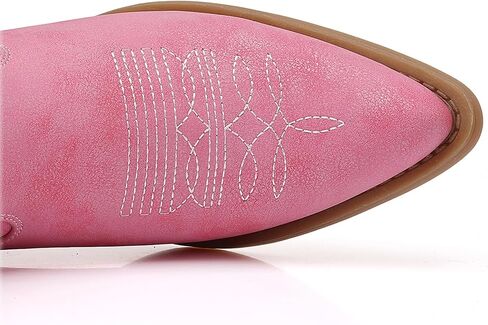 GLOBALWIN Women's Cowgirl Boots Mid Calf Western Cowboy Boots For Women Comfortable Low Heel With Zipper in Saudi Arabia