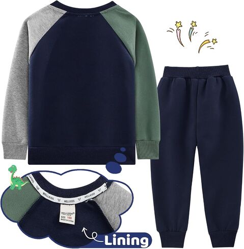 Toddler Boys Clothes Sets 2Pcs Cute Print Long Sleeve Sweatsuits Tops and Pants Outfits for Fall Winter in Saudi Arabia