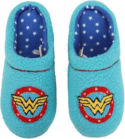 Bioworld Wonder Woman Wonderwoman Logo Women's Blue Scuff Slippers in Saudi Arabia