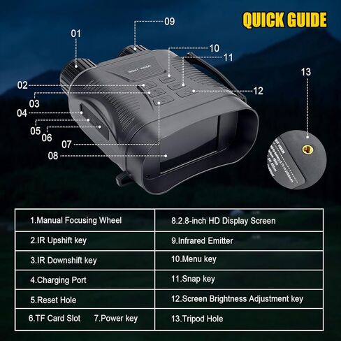 Night Vision Goggles 4K Night Vision Binoculars Adults, Gifts for Men Him Husband Dad 2000mAh Fast Charging Battery,2.8'' HD Screen,2700FT Viewing Range for Camping Hunting & Security in Kuwait