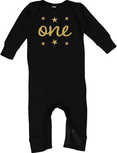 inktastic 1st Birthday Outfit 1 Gold Baby Romper Coveralls in Saudi Arabia
