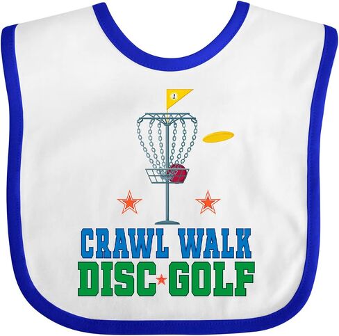 inktastic Crawl Walk Disc Golf Baby Bib in Saudi Arabia