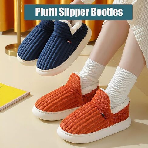 Pluffi Slipper Booties, 2025 New The Cozy Stylish Slipper,Pluffi Comfy Slippers,Warm Plush Lining Slippers for Women and Men in Saudi Arabia