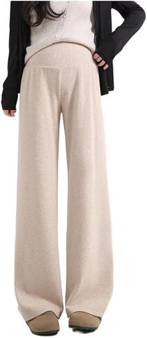 Maternity Lounge Pants for Women - Over The Belly Pregnancy Pants with Pockets, Stretchy Soft Wide Leg Pajama Pants in Saudi Arabia