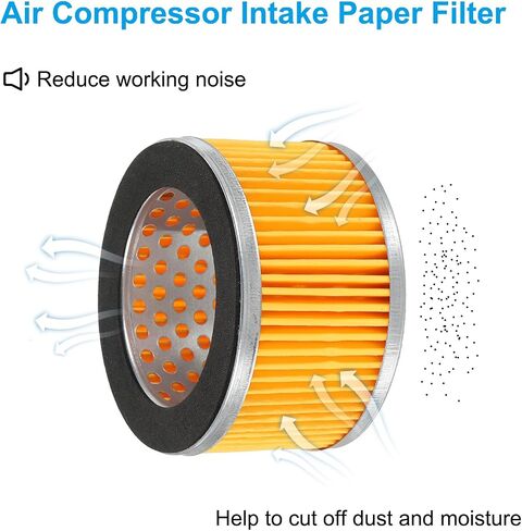 PATIKIL 2.6 x 1.6 Inch Air Compressor Intake Paper Filter 4 Pack Piston Type Air Filter Elements Replacement for Blowers Generators Filter Particles to Reduce Noise, Yellow in Saudi Arabia