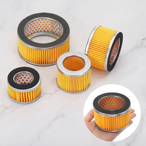 PATIKIL 2.6 x 1.6 Inch Air Compressor Intake Paper Filter 4 Pack Piston Type Air Filter Elements Replacement for Blowers Generators Filter Particles to Reduce Noise, Yellow in Saudi Arabia