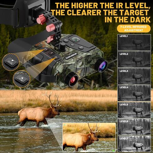 3280 ft Full-Color Vision Night Vision Binoculars with 48MP Photo | 1300ft IR Distance, 3" HD Screen, 10X Optical Zoom, 5000mAh Battery, Binoculars for Wildlife Observation, Gifts for Men in Saudi Arabia