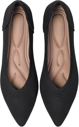 أحذية نسائية مسطحة بمقدمة مدببة منسوجة باليه مريحة وأنيقة سهلة الارتداء على شكل جلد الفهد in Kuwait