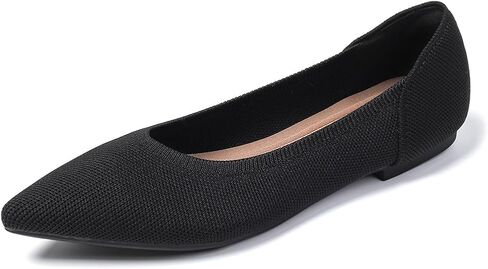 أحذية نسائية مسطحة بمقدمة مدببة منسوجة باليه مريحة وأنيقة سهلة الارتداء على شكل جلد الفهد in Kuwait