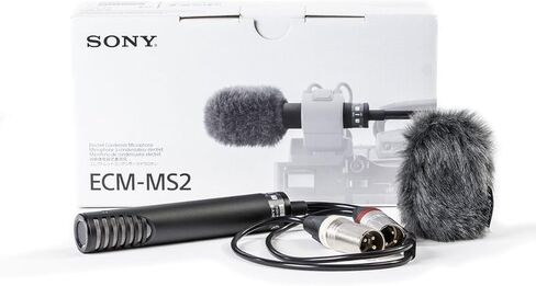 ميكروفون مكثف ستيريو ECM-MS2 من سوني - ميكروفون XLR صغير الحجم لكاميرات DSLR وكاميرات الفيديو - حل صوتي احترافي للأفلام والبث والأحداث الحية + روابط الكابلات + منظف الميكروفون + المزيد in Saudi Arabia