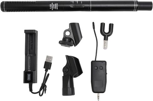 Dpofirs Photography Microphone, 11 Inch Professional Clear Sound High Sensitivity Black Condenser Interview Mic 2.4G Wireless for Live Streaming in Saudi Arabia