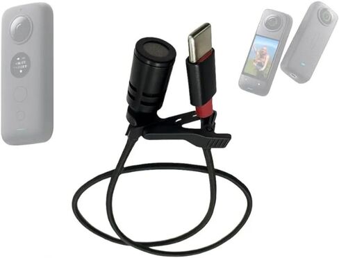ميكروفون Morado Type C بسلك قصير مانع للضوضاء لـ Motovlog، هيكل معدني، متوافق مع Insta 360، DJI 360 Action Cameras in Kuwait