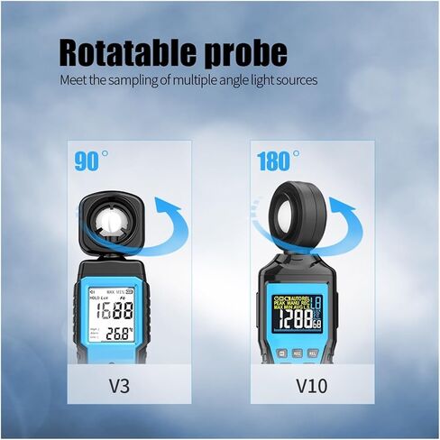 مقياس الضوء الرقمي المحمول، مقياس الإضاءة، جهاز اختبار البيئة، مقياس Luxmeter، Luxmeter Lux FC Photography (اللون: V10) in Kuwait