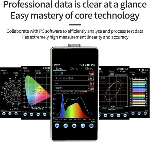 HP330 320 Portable Spectometer, CRI Lux CCT Tester, Illuminometer, Photography Photometer (Color : HP320) in Saudi Arabia