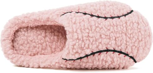 Womens Mens Ball Sports Slippers Winter Warm Plush Lined House Shoes Memory Foam Cozy Slip On Indoor Home Bedroom Slippers with Non Slip Sole in Saudi Arabia