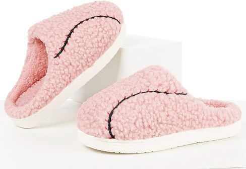 Womens Mens Ball Sports Slippers Winter Warm Plush Lined House Shoes Memory Foam Cozy Slip On Indoor Home Bedroom Slippers with Non Slip Sole in Saudi Arabia