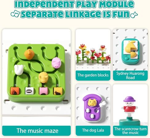 auby Busy Board 3.0 لعبة حسية تعليمية قابلة للفصل والتجميع للأطفال الصغار من سن 1 إلى 6 سنوات - لوحة أنشطة تعليمية محمولة مع 7 أدوات مناسبة للسفر، وتنمية المهارات الحركية الدقيقة in Kuwait