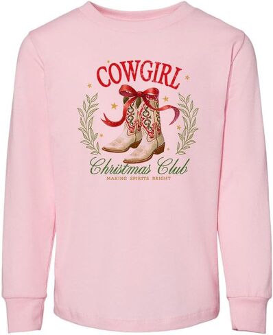 Cowgirl Christmas Club Toddler Kids Long Sleeve T-Shirt in Saudi Arabia