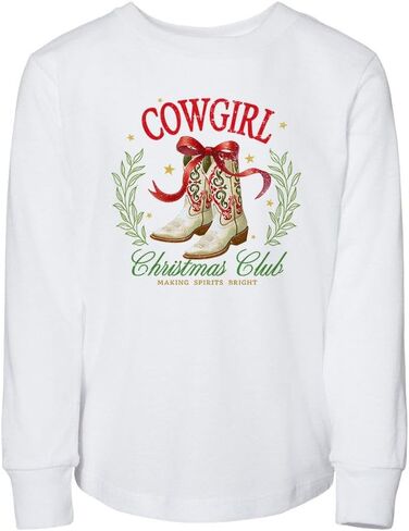 Cowgirl Christmas Club Toddler Kids Long Sleeve T-Shirt in Saudi Arabia