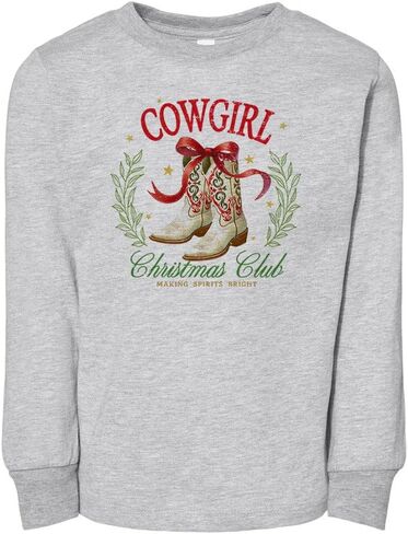 Cowgirl Christmas Club Toddler Kids Long Sleeve T-Shirt in Saudi Arabia