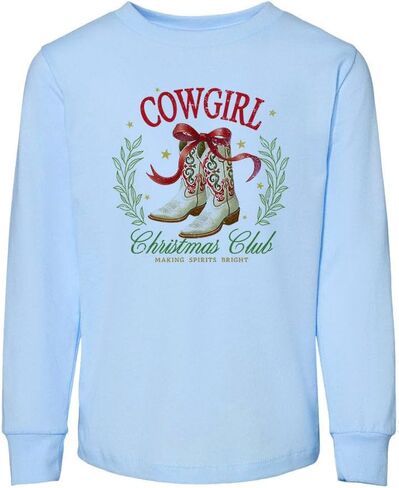 Cowgirl Christmas Club Toddler Kids Long Sleeve T-Shirt in Saudi Arabia