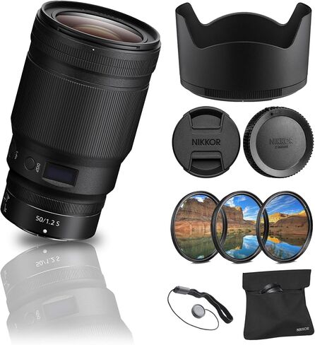Nikon NIKKOR Z 50mm f/1.2 S Standard Prime Lens Z Cameras (20095) + Filter Kit + Cap Keeper + Cleaning Kit (Renewed) in Saudi Arabia