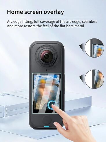 واقي شاشة لكاميرا Insta360 X4 الهوائية، طبقة من الزجاج المقوى المقاوم للخدش بقوة 9H، خالية من الفقاعات عالية الدقة وسهلة التركيب، 3 عبوات. in Kuwait