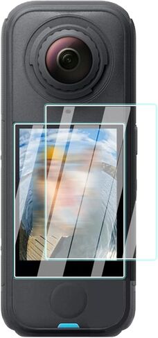 واقي شاشة لكاميرا Insta360 X4 الهوائية، طبقة من الزجاج المقوى المقاوم للخدش بقوة 9H، خالية من الفقاعات عالية الدقة وسهلة التركيب، عبوتان. in Kuwait