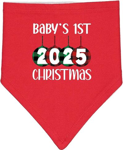inktastic 2025 Babys 1st Christmas Baby Bandana Bib in Saudi Arabia