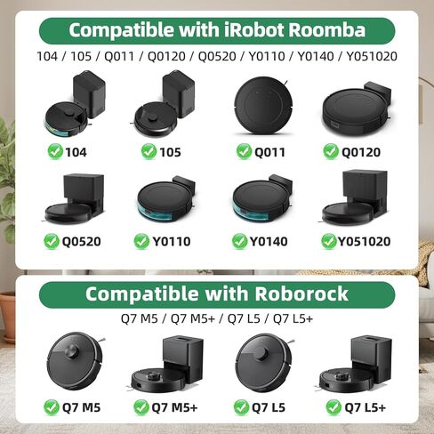 8 Pack Replacement Filter Compatible with iRobot Roomba 104/105 / Essential Series Q011, Q0120, Q0520, Y0110, Y0140, Y051020 Robot Vacuum Spare Parts Accessories in Kuwait