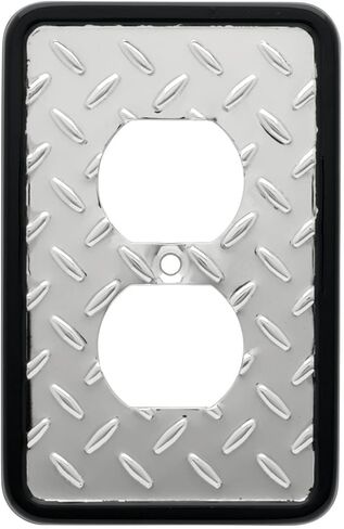 لوحة فرانكلين الماسية النحاسية (عبوة واحدة) غطاء مفتاح الإضاءة الزخرفية لوحات الحائط الكروم المصقول 1-عصابة لوحة الحائط تبديل، حراس منفذ كهربائي 135858 in Kuwait