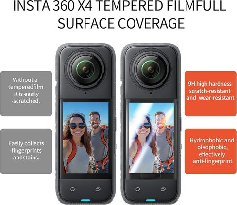 مجموعة الملحقات الواقية للكاميرا JasonMighty For Insta 360 X4 تتضمن حافظة الكاميرا/حافظة السيليكون/واقيات العدسة/زجاج مقسى للشاشة/أجزاء حماية in Kuwait