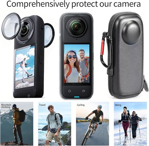 مجموعة الملحقات الواقية للكاميرا JasonMighty For Insta 360 X4 تتضمن حافظة الكاميرا/حافظة السيليكون/واقيات العدسة/زجاج مقسى للشاشة/أجزاء حماية in Kuwait