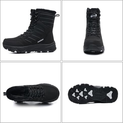 Snow Boots for Women Waterproof Mid-Calf Booties Winter Hiking Boot Durable Warm Fur Lined Boot Non-Slip Warm Climbing Shoes Walking, Cold Weather in Saudi Arabia