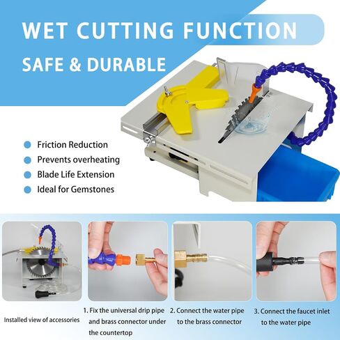 Lapidary Rock Saw for Cutting Rocks, 110V 750W Lapidary Equipment Mini Table Saw for DIY Jewelry Gem Stone Rock Grinding Woodworking Carving in Saudi Arabia