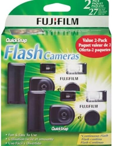 FUJIFILM QuickSnap Flash 400 One-Time-Use Disposable Camera with Flash (10x 2 Pack) Bundle with Microfiber Cleaning Cloth in Saudi Arabia