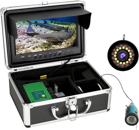 Underwater Fishing Camera, Winter Fish Finder Underwater Fishing Camera 9inch HD 1080P IP68 Waterproof 15M/30M/ for Ice/Sea/River Fishing (15M) in Saudi Arabia
