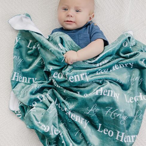 Ships Next Day-Personalized Baby Blanket for Boys Girls, Flannel Throw Blanket,Swaddles for Newborns,Customized Gifts for Baby,Toddlers, Kids in Saudi Arabia