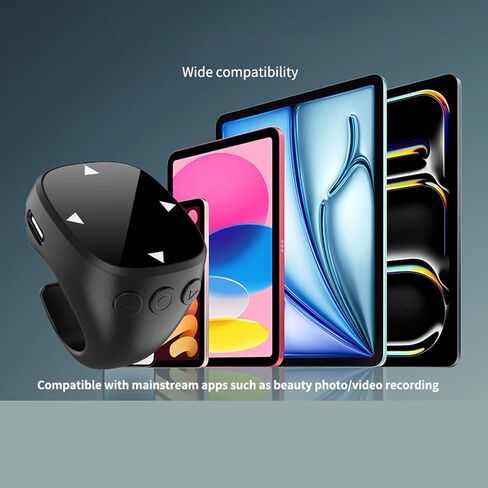 Tangxi Phone Scrolling Ring Remote Control, Wireless Page Turner for Phone Tablet Camera, Bluetooth 5.3 Air Finger Ring Mouse with a Touchpad (Black) in Kuwait