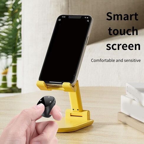 Tangxi Phone Scrolling Ring Remote Control, Wireless Page Turner for Phone Tablet Camera, Bluetooth 5.3 Air Finger Ring Mouse with a Touchpad (Black) in Kuwait