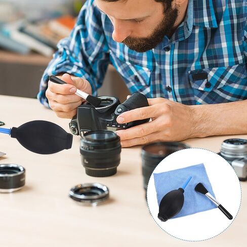 Silicone Air Blower Dust Cleaner with Long Nozzle and Microfiber Cloth for Camera Lens LCD Screens and Sensors Portable Handheld Dust Blower Pump for DSLR and Optical Devices in Saudi Arabia