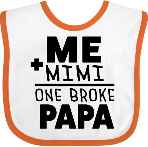 inktastic Me Plus Mimi Equals 1 Broke Papa Baby Bib in Saudi Arabia