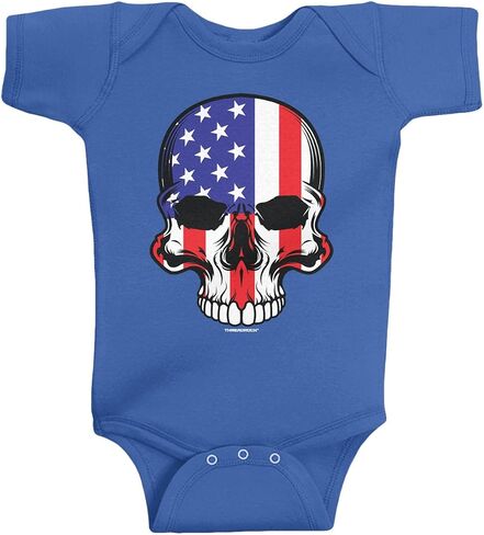 Threadrock Baby Boys' American Flag Skull Infant Bodysuit in Saudi Arabia