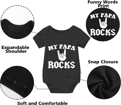 ملابس داخلية للأطفال من YSCULBUTOL ملابس أطفال توأم من My Papa Rocks للجنسين ملابس رومبير مزدوجة للرضع مع قبعة in Saudi Arabia