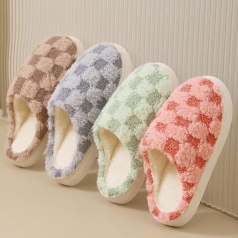 Slippers for Women Men Plush Warm Indoor Bedroom House Slippers in Saudi Arabia