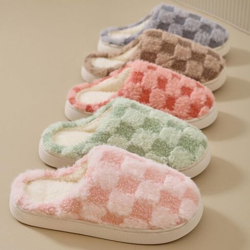 Slippers for Women Men Plush Warm Indoor Bedroom House Slippers in Saudi Arabia